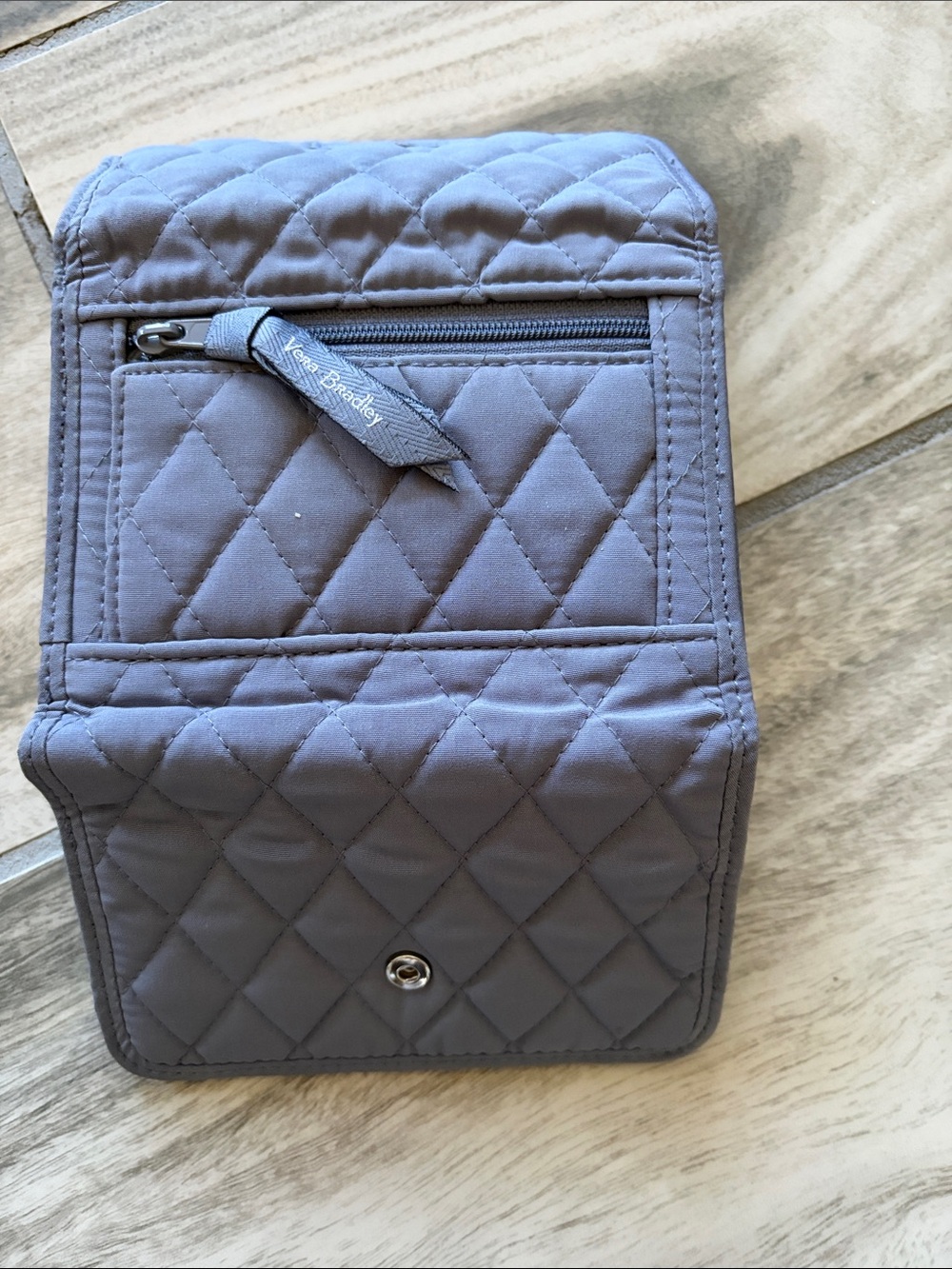Vera Bradley Quilted Trifold Wallet - Gray Blue - Picture 2 of 3